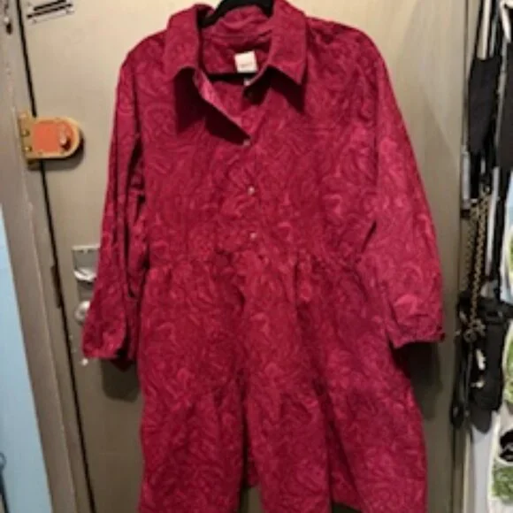 The Bettina Tiered Shirt Dress by Maeve: Mini Paisley Corduroy Edition